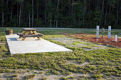 North River Campground camp site. North River Campground is nestled in the woods of Camden County NC.